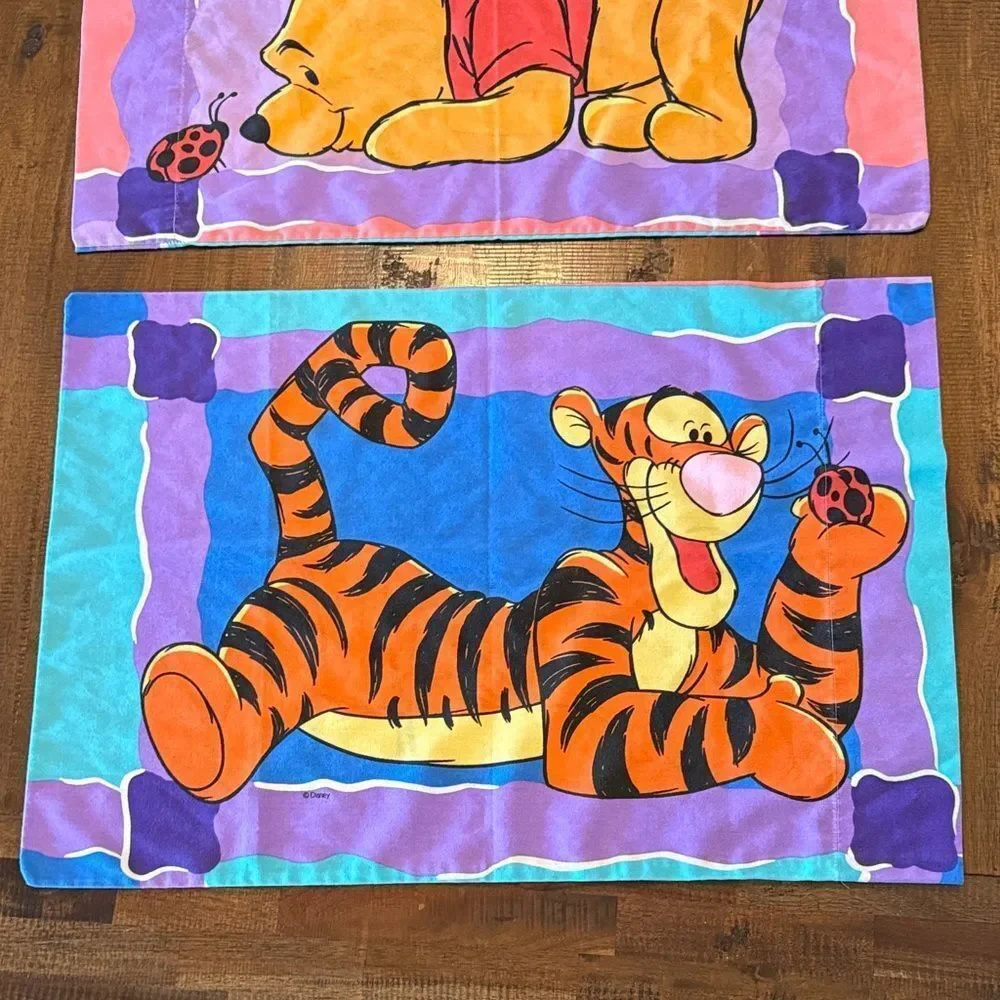Vintage Winnie the Pooh and Tigger standard pillowcase set